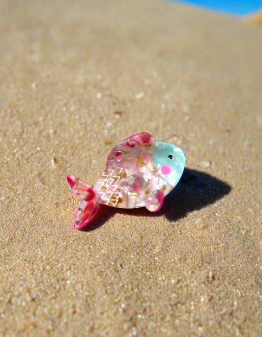 Rainbow the Fish Claw Clip
