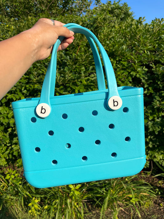 Aqua Mini Charm Tote