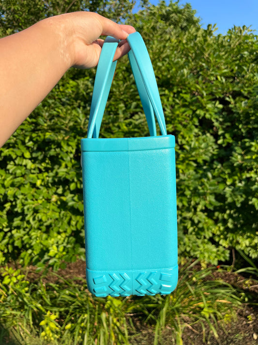 Aqua Mini Charm Tote