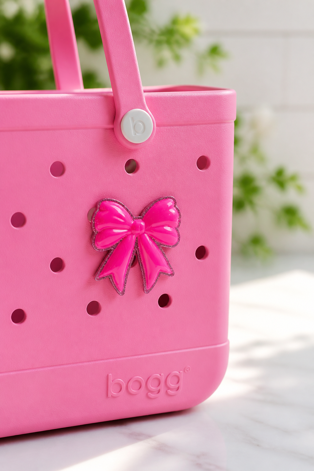 Hot Pink Bow Bag Charm