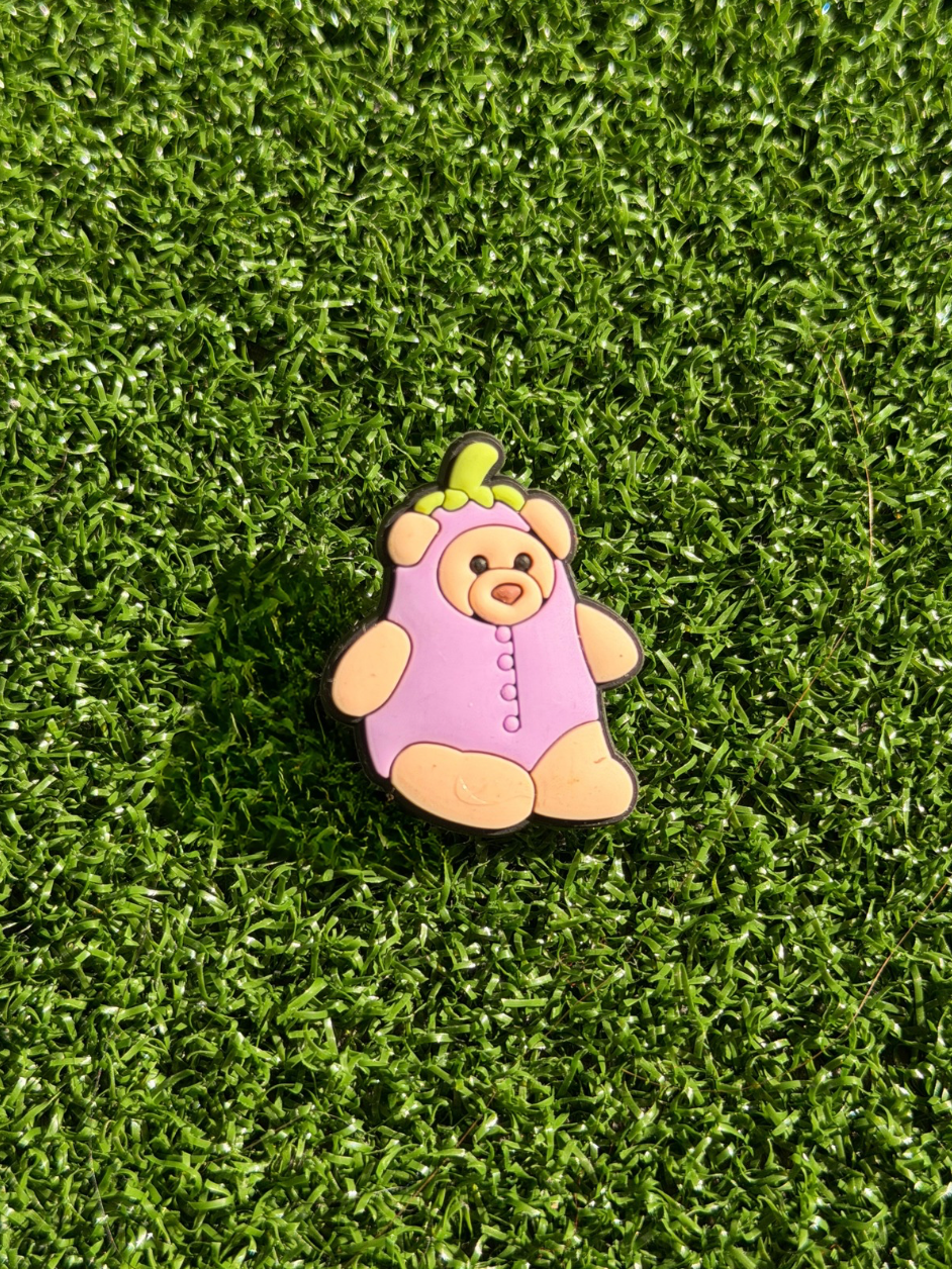 Teddy Bear Eggplant Charm